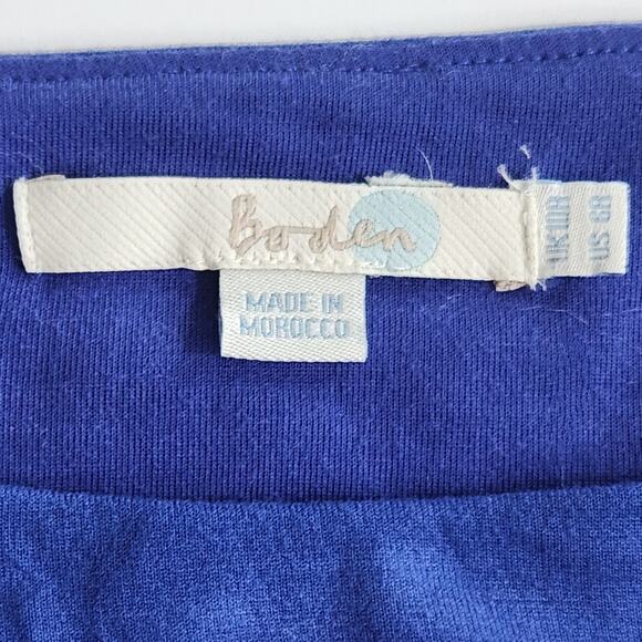 Boden Blue Jersey Stretch Dress Women’s Size 6 | Knee Length, 3/4 Sleeve - Picture 7 of 8